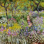 Les Iris Jaunes 1824 Paintings - The Iris Garden at Giverny by Claude Monet